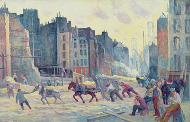 Travaux dans la rue Réaumur, 1906-08